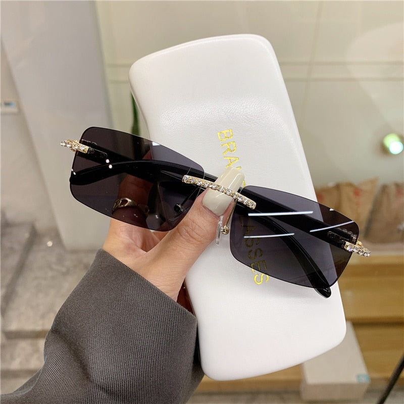 Rimless Vintage Sunglasses — Alloy Frame