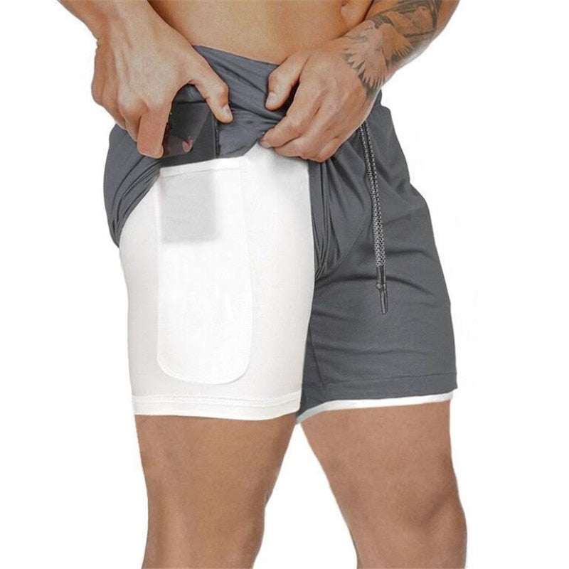 Mens Double-Deck Fitness Shorts