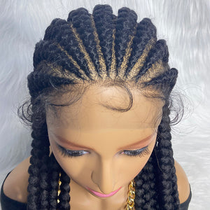 36 Inches Braided Lace Front Wig