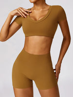 Load image into Gallery viewer, Scoop Neck Short Sleeve Cropped Active T-Shirt
