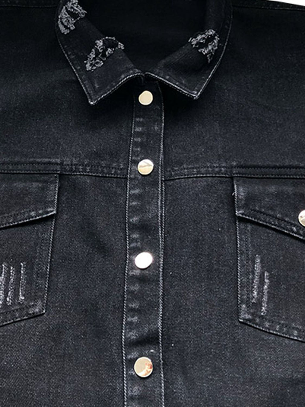 Oversized Raw Hem Denim Jacket