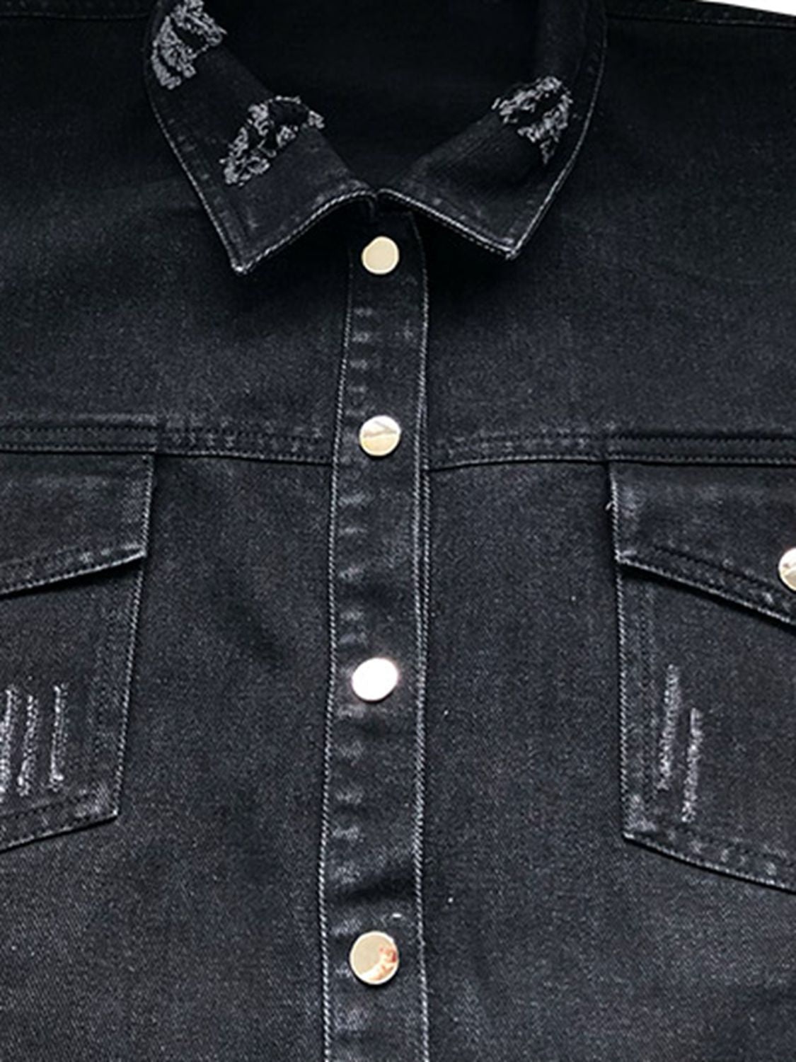 Oversized Raw Hem Denim Jacket