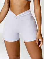 Load image into Gallery viewer, Twisted High Waist Active Shorts with Pockets
