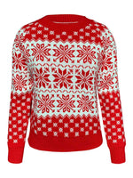 Load image into Gallery viewer, Snowflake Round Neck Long Sleeve Sweater
