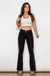 Buttoned Flare Jeans Pants