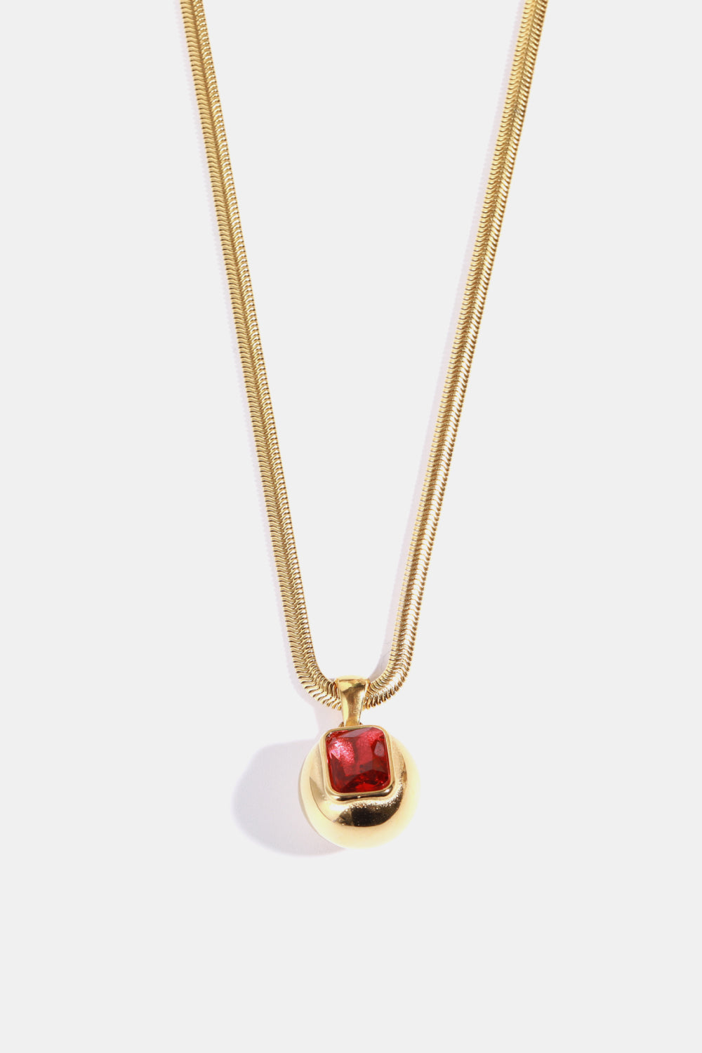 Zircon 18K Gold-Plated Geometrical Pendant Necklace