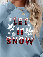 Load image into Gallery viewer, LET IT SNOW Round Neck Long Sleeve Sweatshirt
