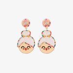 Load image into Gallery viewer, Rhinestone Alloy Mrs. Claus Earrings
