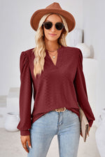 Load image into Gallery viewer, V-Neck Puff Sleeve Blouse
