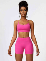 Load image into Gallery viewer, Sport Bra and Wide Waistband Shorts Set
