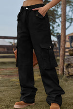 Load image into Gallery viewer, Loose Fit Long Jeans with Pockets
