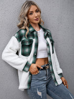 Load image into Gallery viewer, Plaid Collared Neck Button Down Jacket
