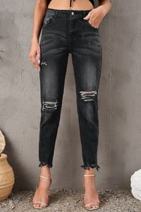 Stylish Distressed Cropped Jeans Pants