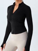 Load image into Gallery viewer, Mock Neck Zip Up Active Outerwear
