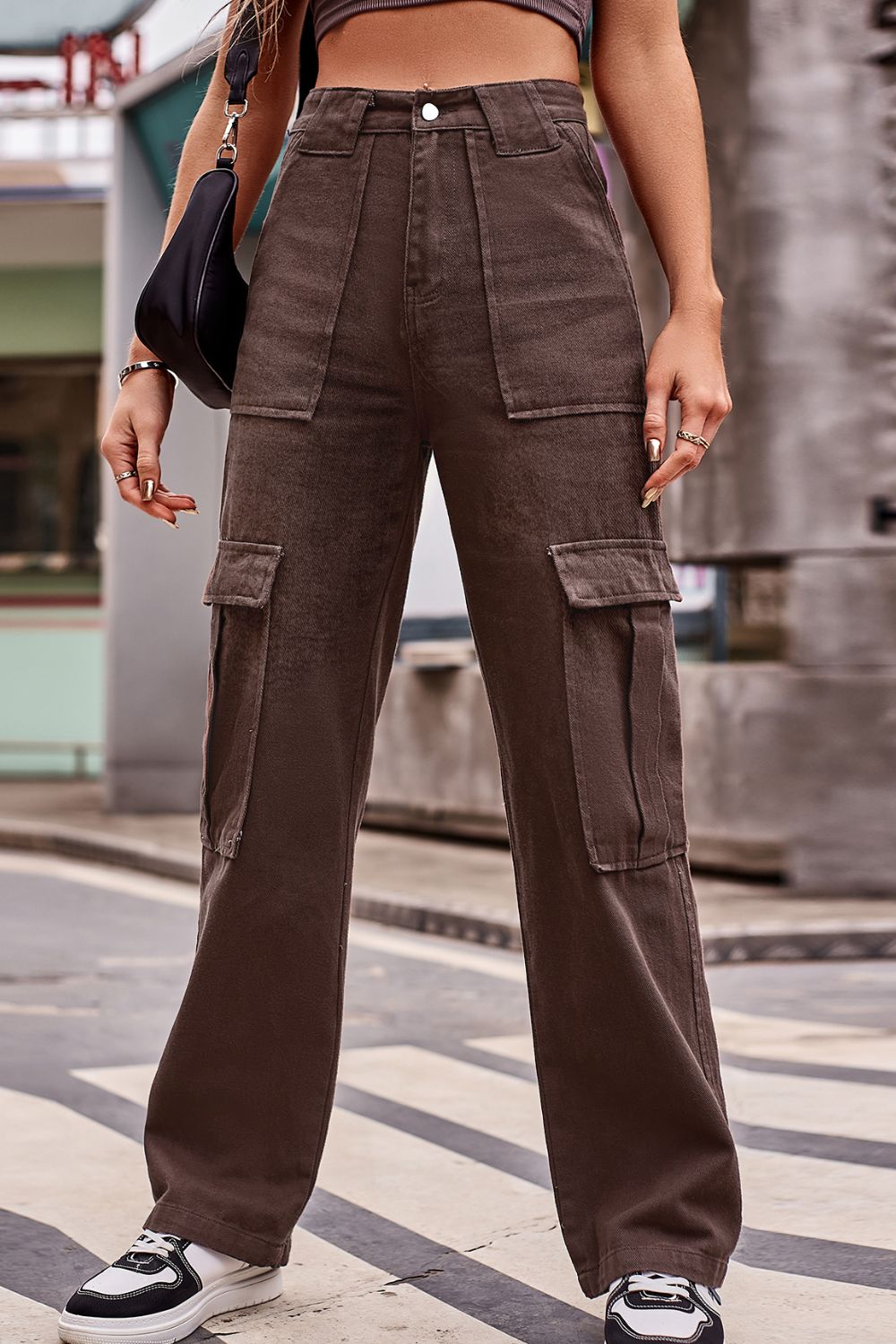 High Waist Loose Fit Cargo Pants