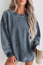 Load image into Gallery viewer, Round Neck Dropped Shoulder Sweatshirt

