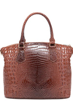 Load image into Gallery viewer, Croc-Effect Structured PU Leather Handbag
