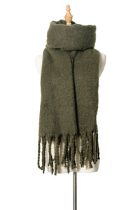 Fringe Detail Polyester Scarf