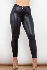 Load image into Gallery viewer, Full Size PU Leather Buttoned Leggings
