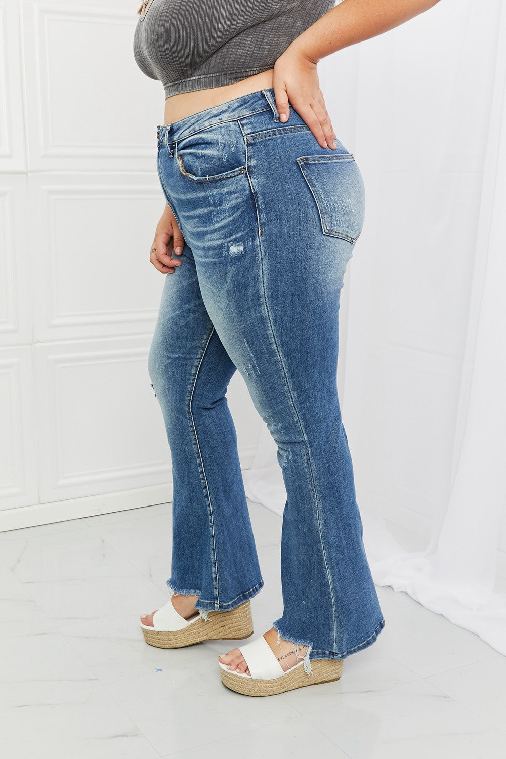 Full Size Iris High Waisted Flare Jeans Pants