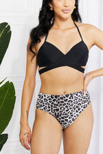 Load image into Gallery viewer, Summer Splash Halter Bikini Set in Black
