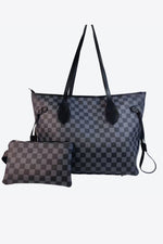 Load image into Gallery viewer, 2-Piece Checkered Bag Set – Tote &amp; Crossbody Combo | Everyday Style Meets Function
