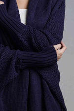 Load image into Gallery viewer, Double Take Dolman Sleeve Open Front Ribbed Trim Longline Cardigan
