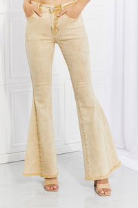 Hem Bell Bottom Jeans in Yellow