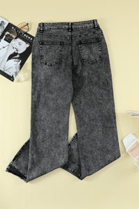 Slit Flare Jeans Pants