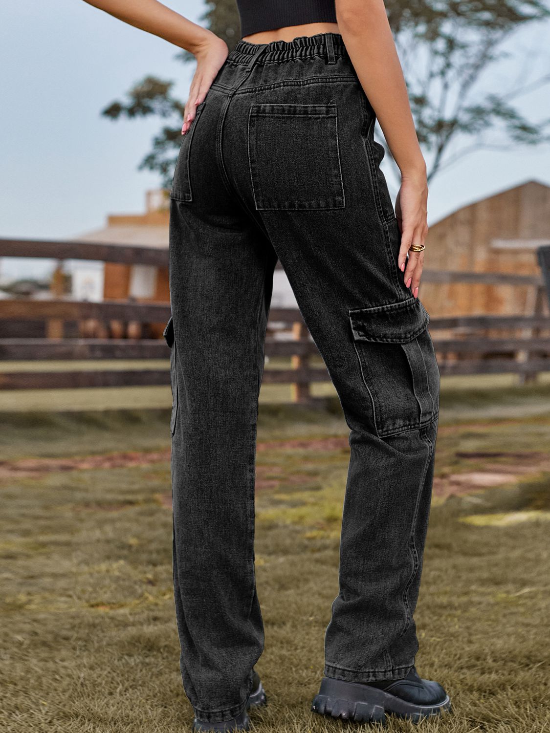High Waist Wide Leg Cargo Pants