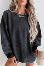 Load image into Gallery viewer, Round Neck Dropped Shoulder Sweatshirt
