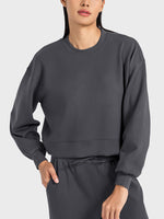 Load image into Gallery viewer, Round Neck Drop Shoulder Sports Top
