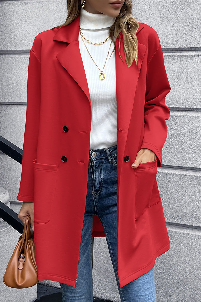 Double-Breasted Lapel Collar Blazer