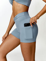 Load image into Gallery viewer, Twisted High Waist Active Shorts with Pockets
