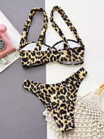 Load image into Gallery viewer, Leopard Ring Detail Bikini Set
