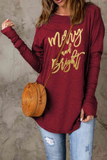 Load image into Gallery viewer, MERRY AND BRIGHT Graphic Long Sleeve T-Shirt
