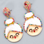 Load image into Gallery viewer, Rhinestone Alloy Mrs. Claus Earrings

