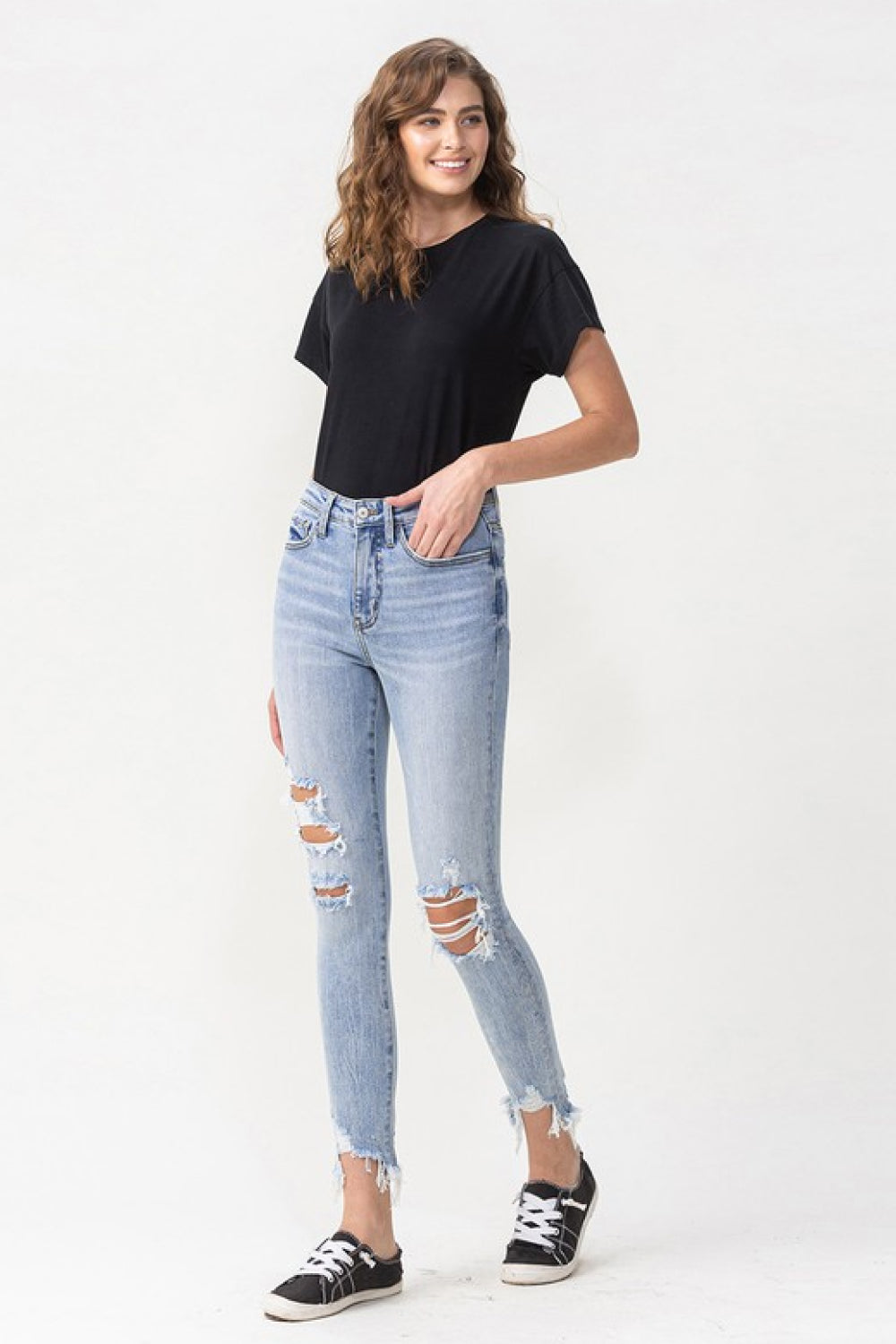 Full Size Lauren Distressed High Rise Skinny Jeans Pants