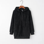 Load image into Gallery viewer, Quarter-Zip Drawstring Teddy Hoodie

