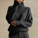 Load image into Gallery viewer, Geometric Turtleneck Long Sleeve Sweater- Fall Knit
