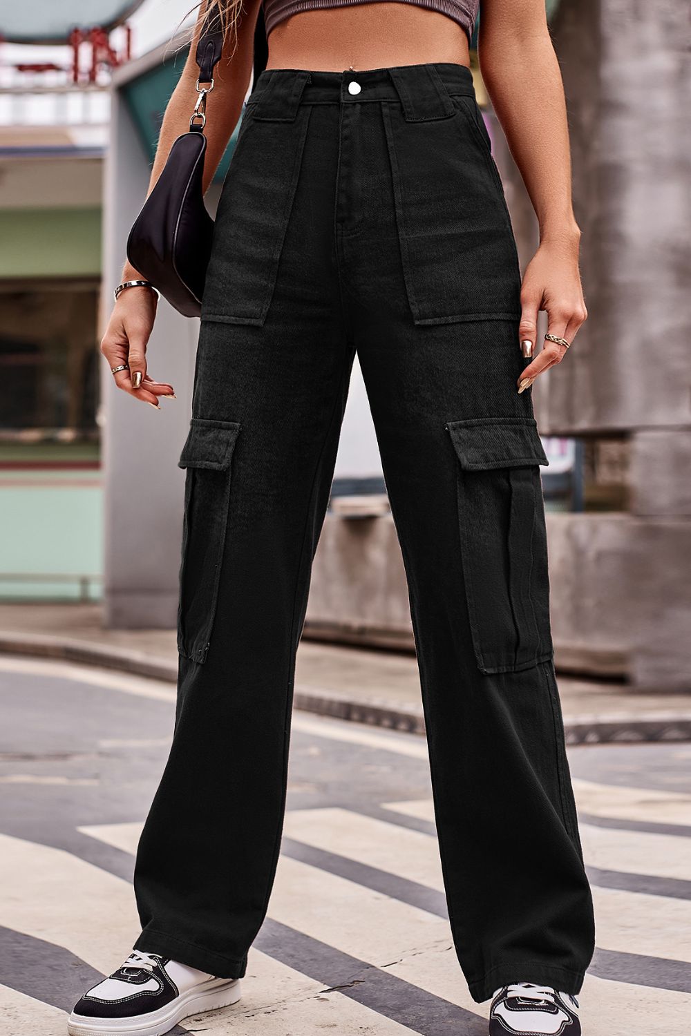High Waist Loose Fit Cargo Pants