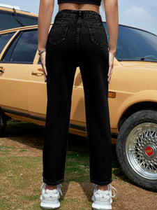 Button Fly Long Jeans Pants