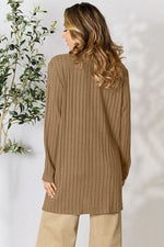 Load image into Gallery viewer, Ribbed Open Front Cardigan with Pockets
