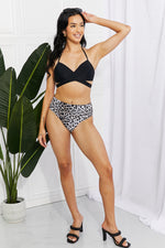 Load image into Gallery viewer, Summer Splash Halter Bikini Set in Black
