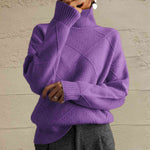 Load image into Gallery viewer, Geometric Turtleneck Long Sleeve Sweater- Fall Knit
