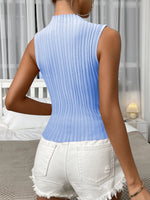 Load image into Gallery viewer, Mock Neck Ribbed Knit Tank
