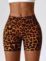 Load image into Gallery viewer, Leopard Print Wide Waistband Sports Shorts
