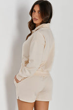 Load image into Gallery viewer, Half Button Sweatshirt and Shorts Active Set
