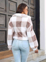 Load image into Gallery viewer, Plaid Dropped Shoulder Buttoned Jacket
