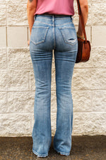 Load image into Gallery viewer, High-Rise Waist Distressed Flare Jeans Pants
